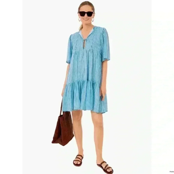 India Collection Emerson Fry Isla Dress, Sunday Stripe Sise M/L - Picture 1 of 12